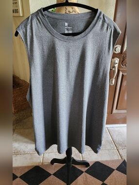 Mens Heather Gray Performance Sleeveless Tank